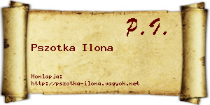 Pszotka Ilona névjegykártya